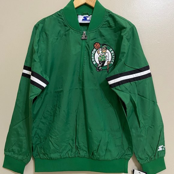 Starter NBA Boston Celtics The Jet Crinkle Half Zip Pullover Woven Jacket Mens S - Picture 6 of 12